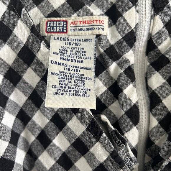 Faded Glory Babydoll Dress Empire Gingham SZS Coquette Mod Vintage 90s Y2K - Picture 6 of 7